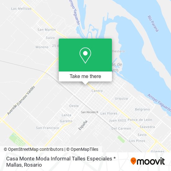 Mapa de Casa Monte Moda Informal Talles Especiales * Mallas