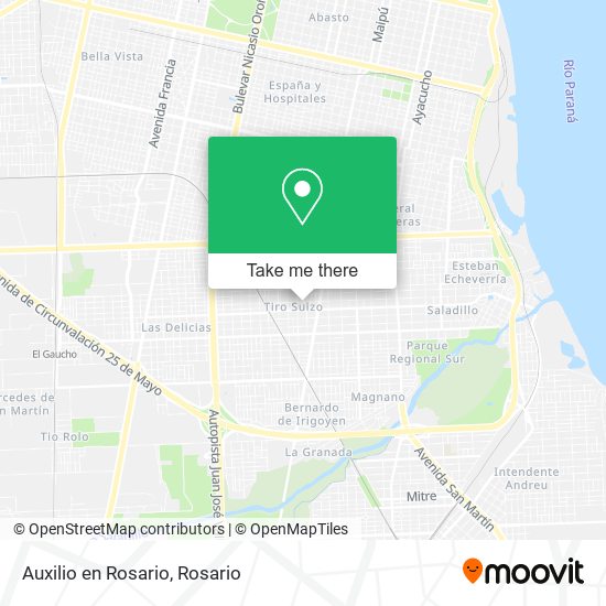 Auxilio en Rosario map