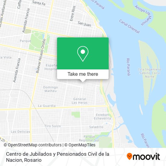 Centro de Jubilados y Pensionados Civil de la Nacion map