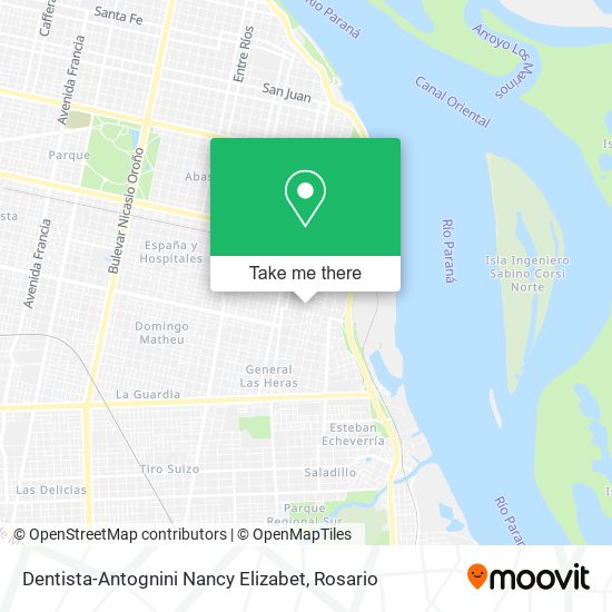 Mapa de Dentista-Antognini Nancy Elizabet