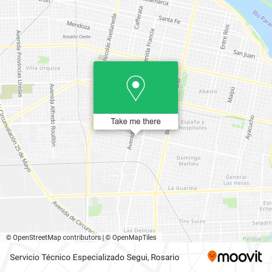 Servicio Técnico Especializado Segui map