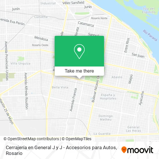 Cerrajería en General J y J - Accesorios para Autos map
