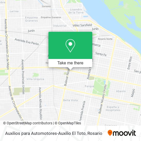 Auxilios para Automotores-Auxilio El Toto map