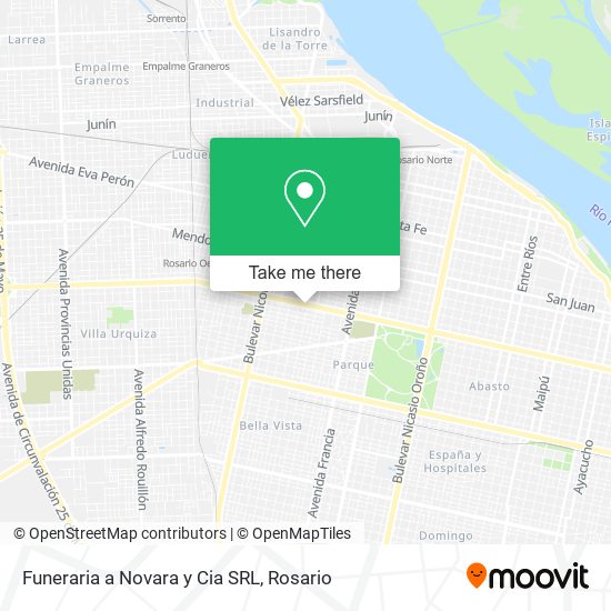 Funeraria a Novara y Cia SRL map