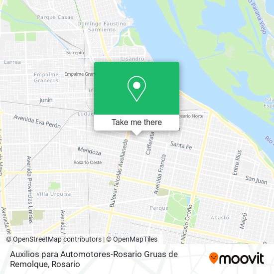 Auxilios para Automotores-Rosario Gruas de Remolque map