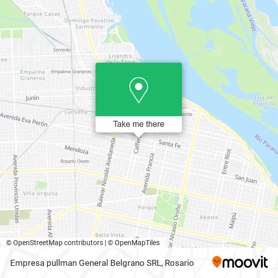 Empresa pullman General Belgrano SRL map