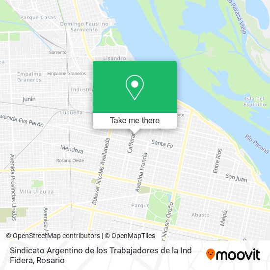 Sindicato Argentino de los Trabajadores de la Ind Fidera map