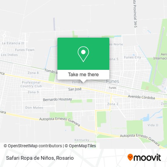 Safari Ropa de Niños map