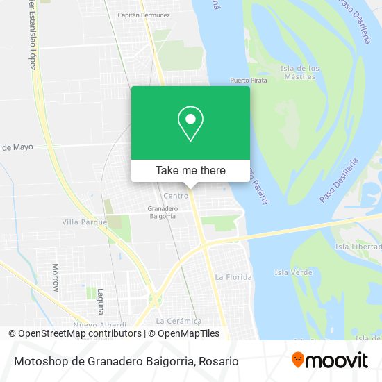 Mapa de Motoshop de Granadero Baigorria