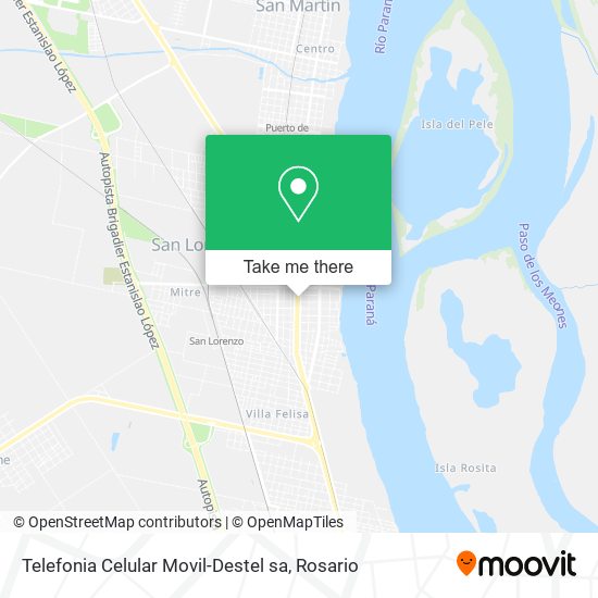 Mapa de Telefonia Celular Movil-Destel sa