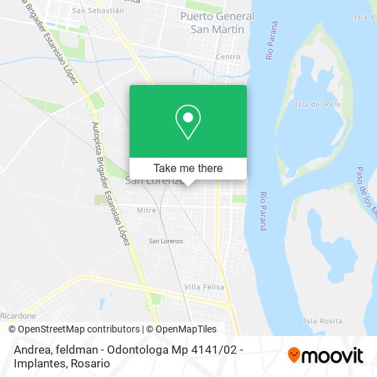 Mapa de Andrea, feldman - Odontologa Mp 4141 / 02 - Implantes