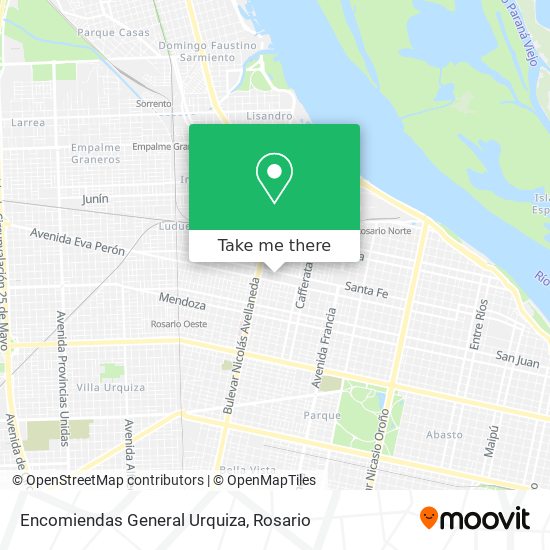 Encomiendas General Urquiza map