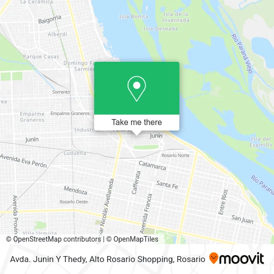 Avda. Junin Y Thedy, Alto Rosario Shopping map