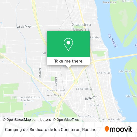 Camping del Sindicato de los Confiteros map