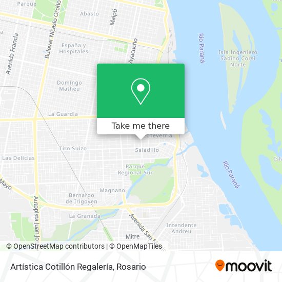 Mapa de Artística Cotillón Regalería