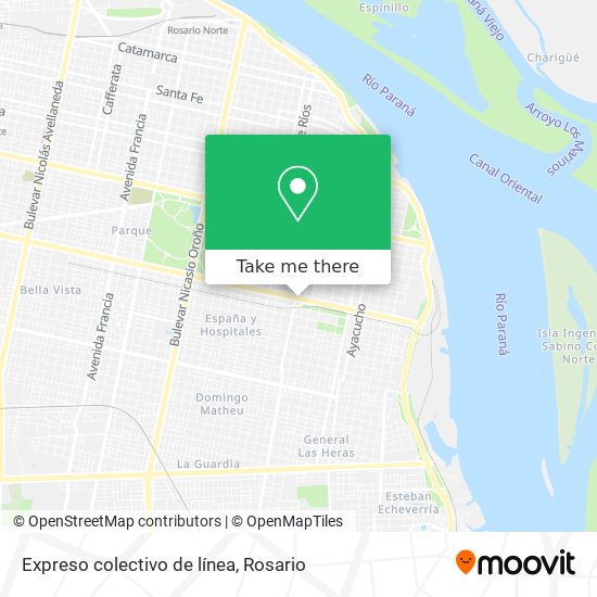 Mapa de Expreso colectivo de línea