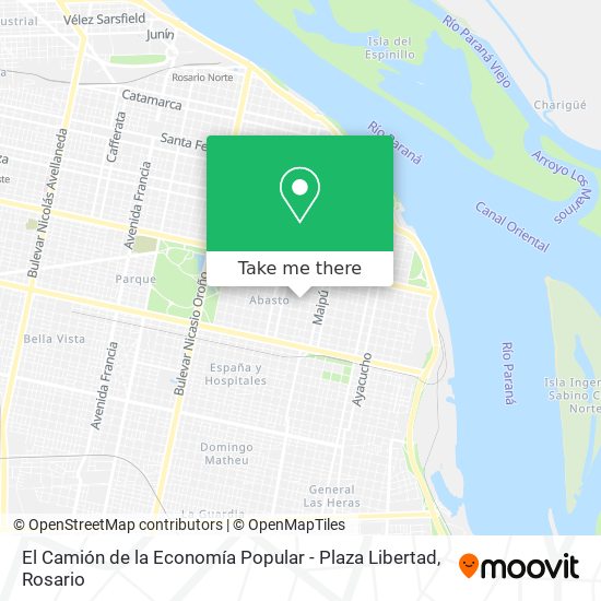Mapa de El Camión de la Economía Popular - Plaza Libertad
