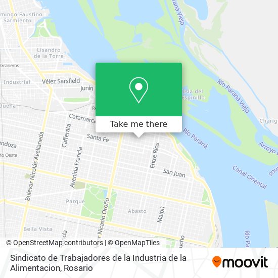 Sindicato de Trabajadores de la Industria de la Alimentacion map