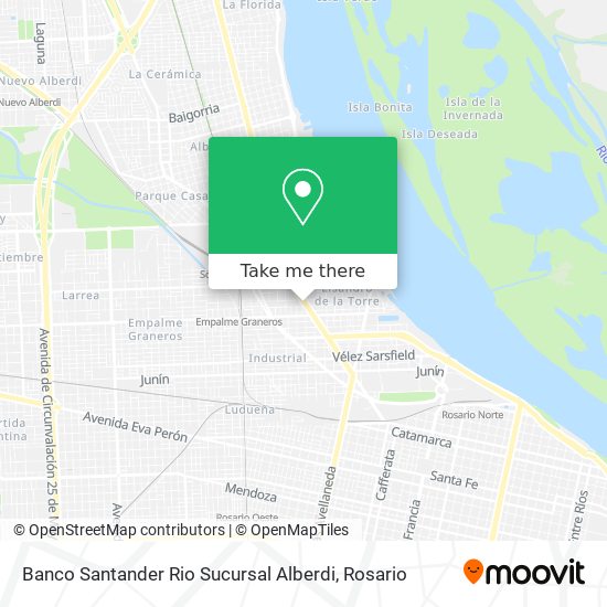 Banco Santander Rio Sucursal Alberdi map