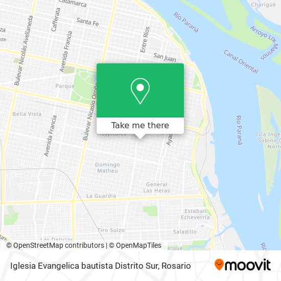 Iglesia Evangelica bautista Distrito Sur map