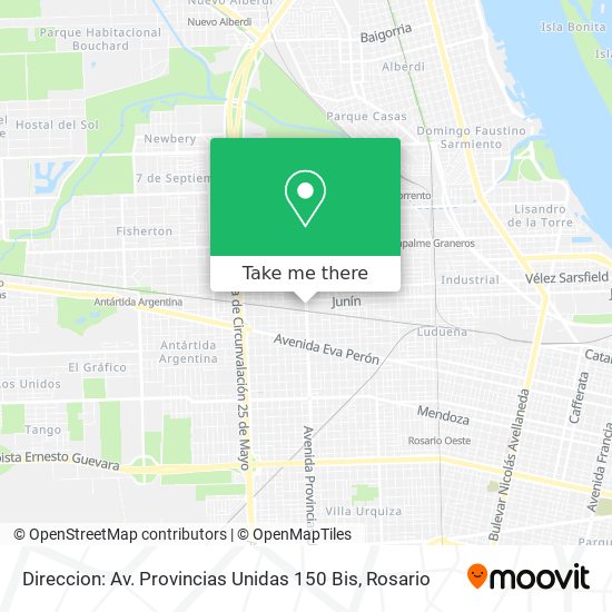 Mapa de Direccion: Av. Provincias Unidas 150 Bis