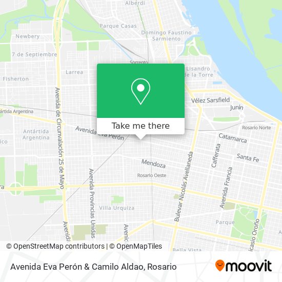 Avenida Eva Perón & Camilo Aldao map