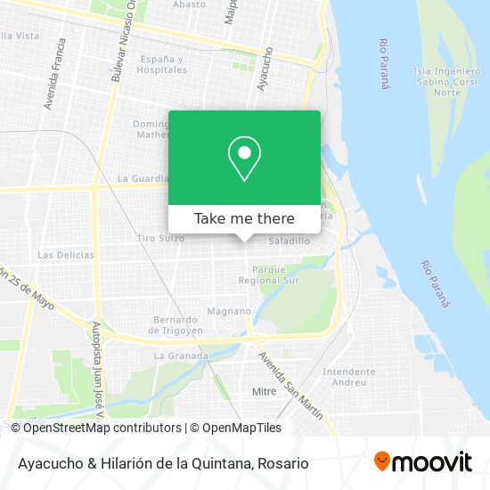 Ayacucho & Hilarión de la Quintana map
