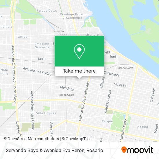 Mapa de Servando Bayo & Avenida Eva Perón