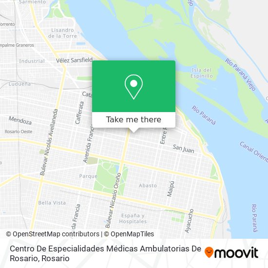 Mapa de Centro De Especialidades Médicas Ambulatorias De Rosario