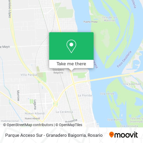 Parque Acceso Sur - Granadero Baigorria map