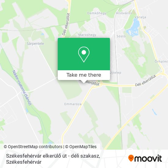 Székesfehérvár elkerülő út - déli szakasz map
