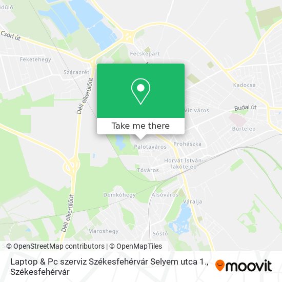 Laptop & Pc szerviz Székesfehérvár Selyem utca 1. map