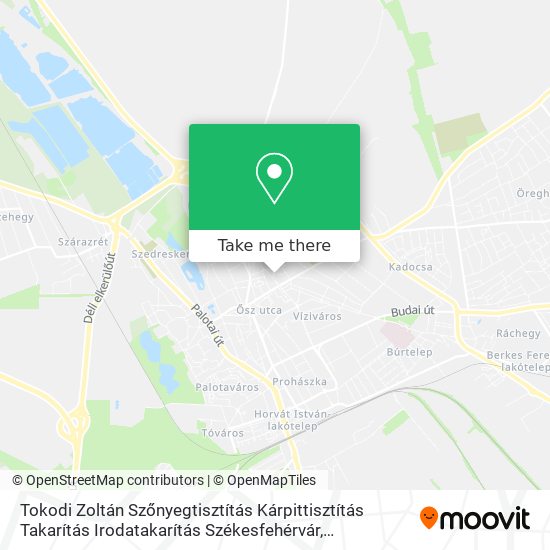 Tokodi Zoltán Szőnyegtisztítás Kárpittisztítás Takarítás Irodatakarítás Székesfehérvár map
