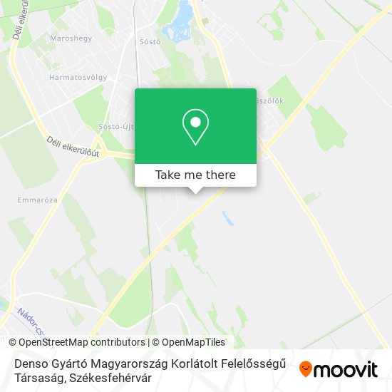 Denso Gyártó Magyarország Korlátolt Felelősségű Társaság map