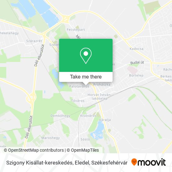 Szigony Kisállat-kereskedés, Eledel map