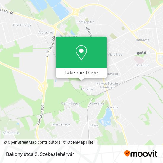 Bakony utca 2 map