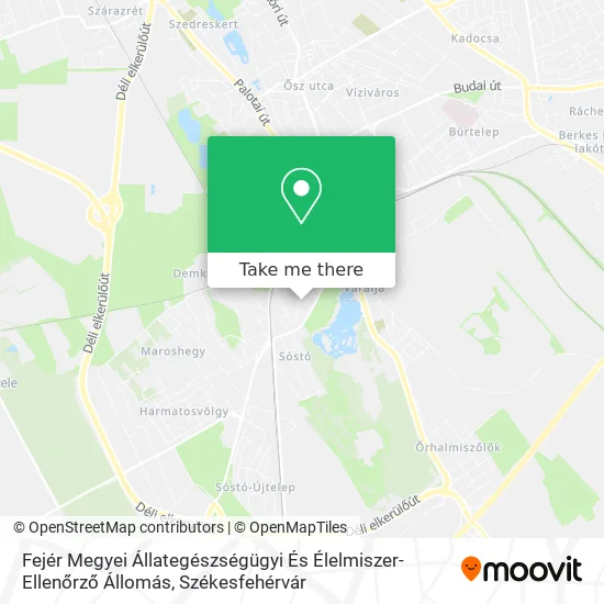 Fejér Megyei Állategészségügyi És Élelmiszer-Ellenőrző Állomás map