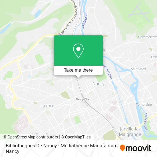 Bibliothèques De Nancy - Médiathèque Manufacture map