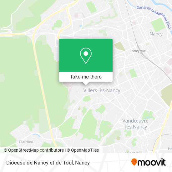 Mapa Diocèse de Nancy et de Toul