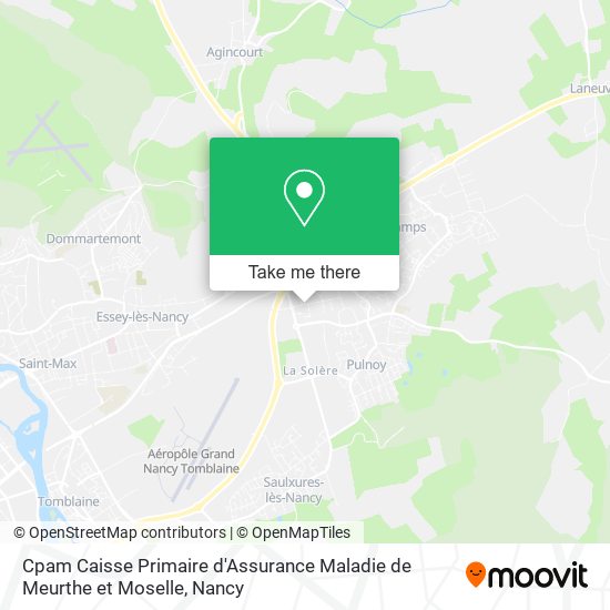 Mapa Cpam Caisse Primaire d'Assurance Maladie de Meurthe et Moselle