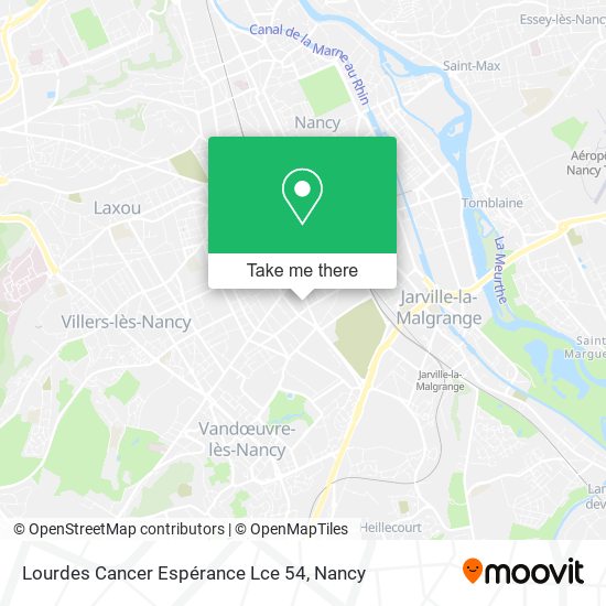 Lourdes Cancer Espérance Lce 54 map