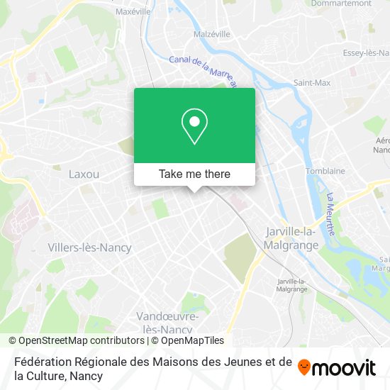 Fédération Régionale des Maisons des Jeunes et de la Culture map