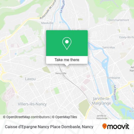 Mapa Caisse d'Epargne Nancy Place Dombasle