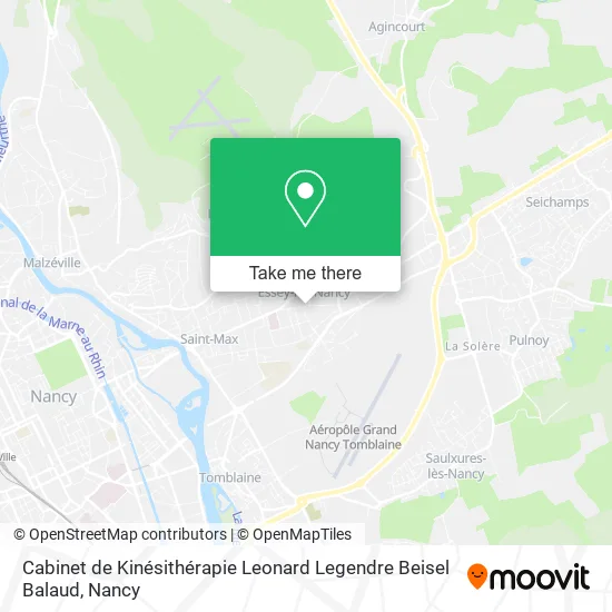 Mapa Cabinet de Kinésithérapie Leonard Legendre Beisel Balaud