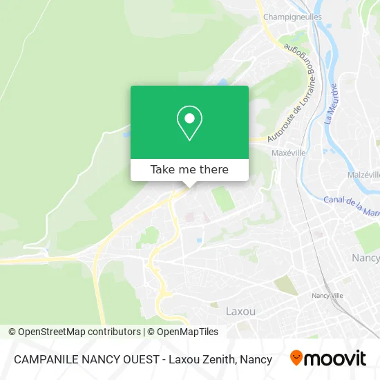 CAMPANILE NANCY OUEST - Laxou Zenith map
