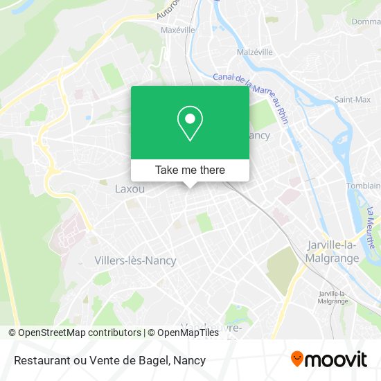 Mapa Restaurant ou Vente de Bagel