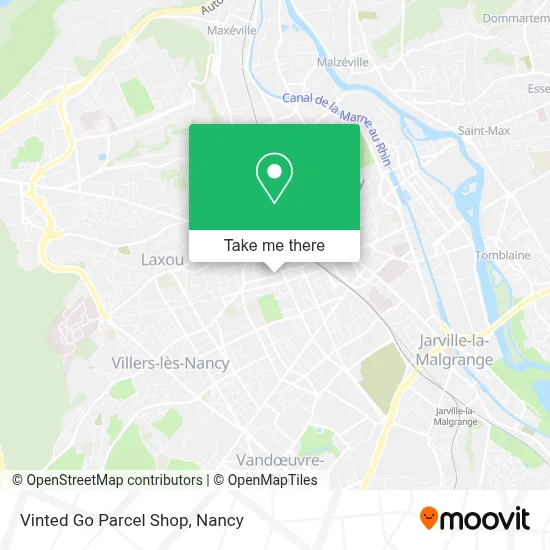 Vinted Go Parcel Shop map