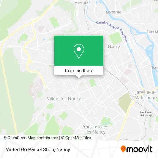 Vinted Go Parcel Shop map