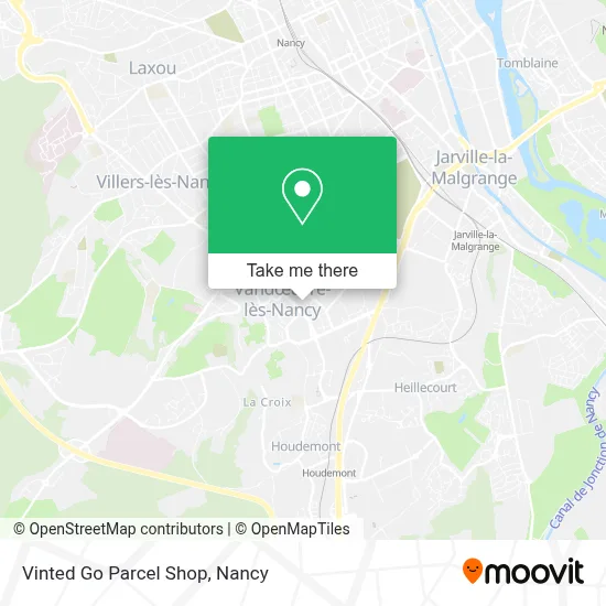Vinted Go Parcel Shop map