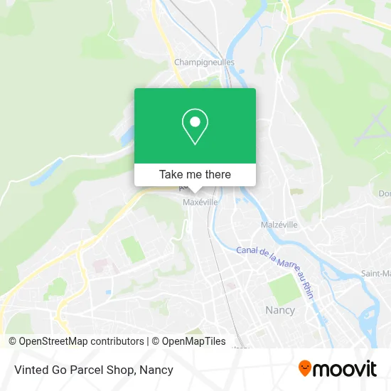 Vinted Go Parcel Shop map